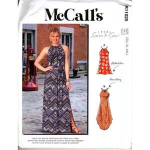 McCall's R11025 Misses L to XXL Learn to Sew Easy Dress Uncut Sewing Pattern